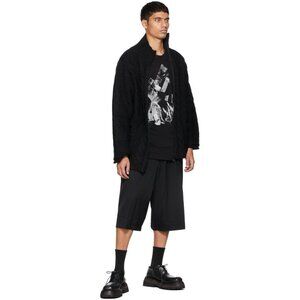 Yohji Yamamoto Black Cable Knit Turtleneck Size 3